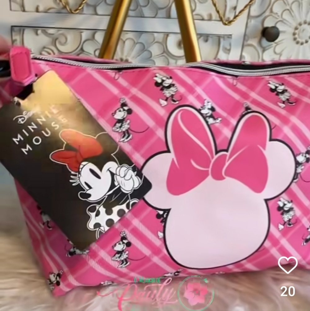 Minnie Mouse Pink Disney Cosmetic Makeup Toiletry Travel Bag NWT - Picture 4 of 5